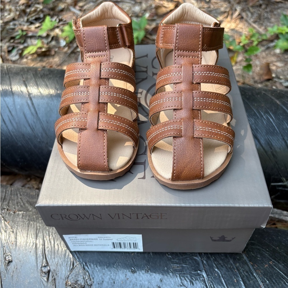 Crown Vintage Brown Gladiator Sandals. Size 11 Toddler. NWT